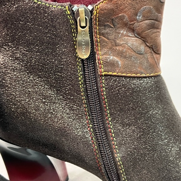 L’ Artiste bronze texture spring step Zinna leather booties art to wear size 9 - Picture 8 of 16